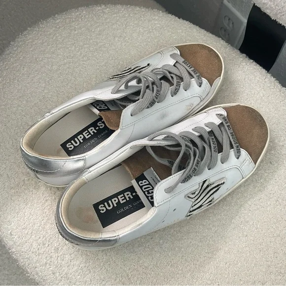 Golden Goose Super-Star with zebra print pony skin star - Picture 2 of 5